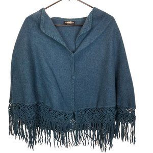 Estirpe Inca Womens Blue Wool Crochet Trim Fringe